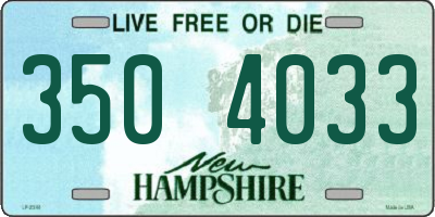 NH license plate 3504033