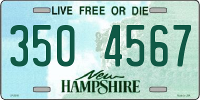 NH license plate 3504567