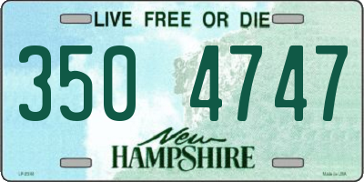 NH license plate 3504747