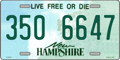 NH license plate 3506647