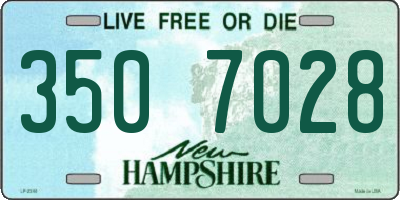 NH license plate 3507028