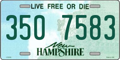 NH license plate 3507583
