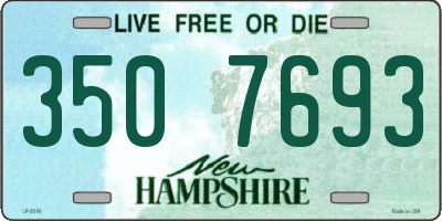 NH license plate 3507693
