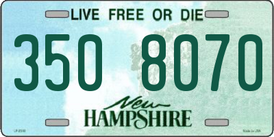 NH license plate 3508070
