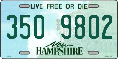 NH license plate 3509802