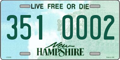 NH license plate 3510002