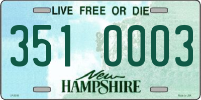 NH license plate 3510003