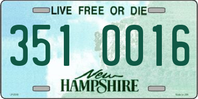 NH license plate 3510016