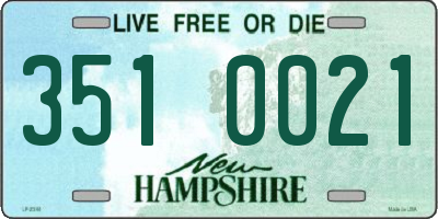 NH license plate 3510021