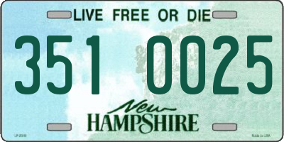NH license plate 3510025