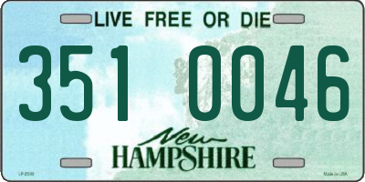 NH license plate 3510046