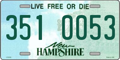 NH license plate 3510053