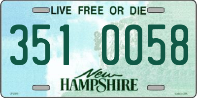 NH license plate 3510058