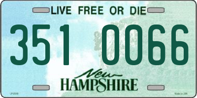 NH license plate 3510066