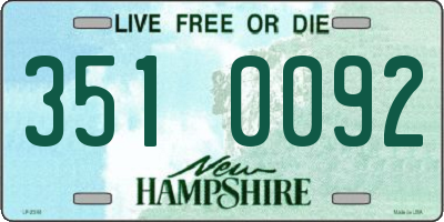 NH license plate 3510092
