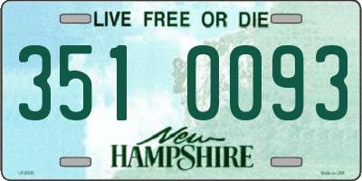 NH license plate 3510093