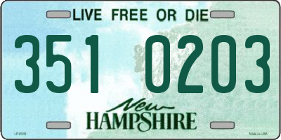 NH license plate 3510203