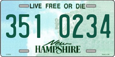 NH license plate 3510234