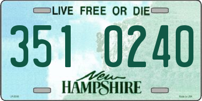 NH license plate 3510240
