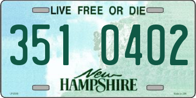 NH license plate 3510402
