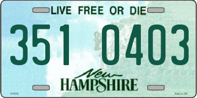 NH license plate 3510403