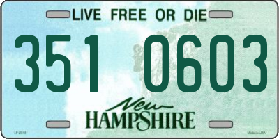 NH license plate 3510603