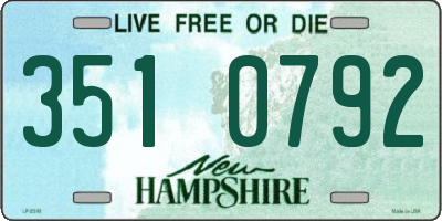 NH license plate 3510792