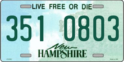 NH license plate 3510803