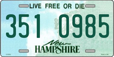 NH license plate 3510985
