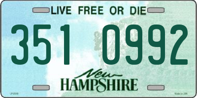 NH license plate 3510992