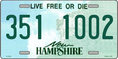 NH license plate 3511002