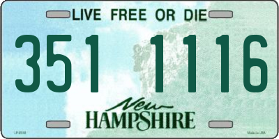 NH license plate 3511116