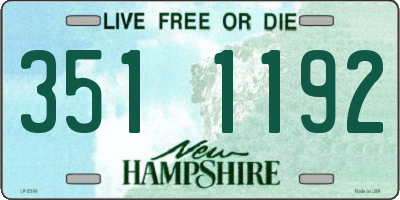 NH license plate 3511192