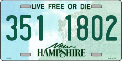 NH license plate 3511802