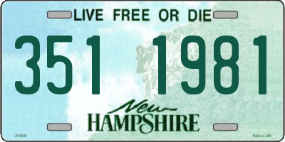 NH license plate 3511981