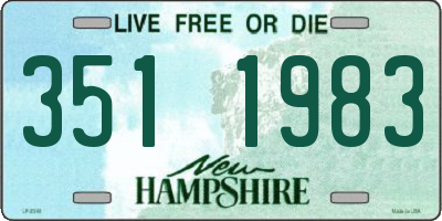 NH license plate 3511983