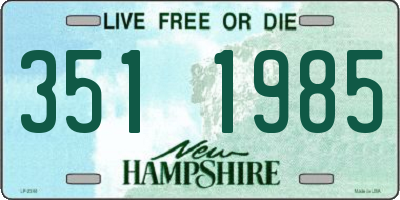 NH license plate 3511985