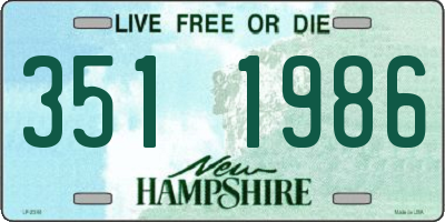 NH license plate 3511986