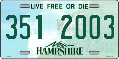 NH license plate 3512003