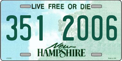 NH license plate 3512006