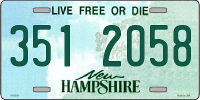 NH license plate 3512058