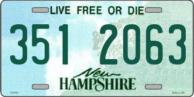 NH license plate 3512063