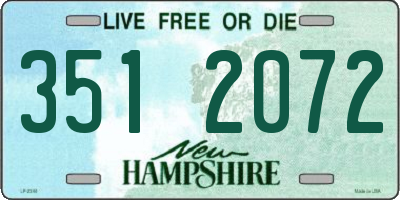 NH license plate 3512072