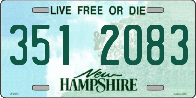 NH license plate 3512083