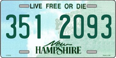 NH license plate 3512093
