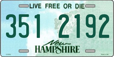 NH license plate 3512192