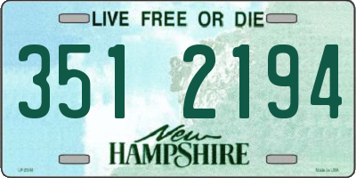 NH license plate 3512194