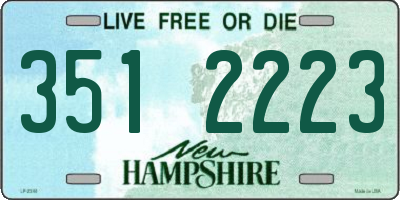 NH license plate 3512223