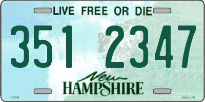 NH license plate 3512347