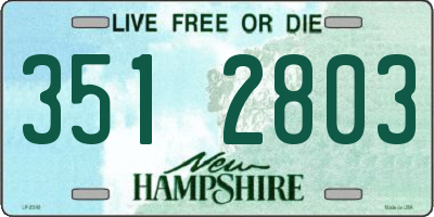NH license plate 3512803